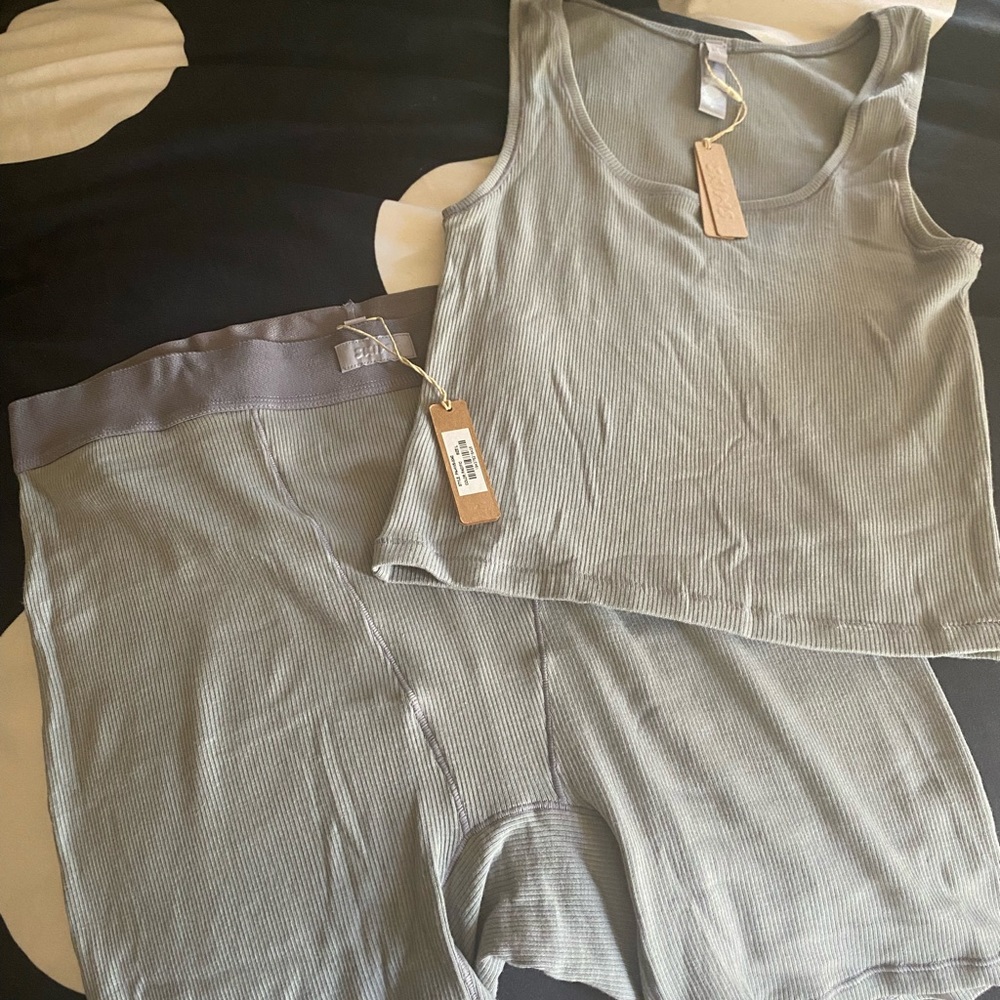 Skims lounge set in the color pacific
